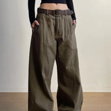 Strukturerede cargobukser med vide ben