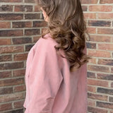 Elegant, afslappet langærmet ruskindsjakke