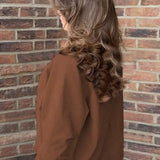 Elegant, afslappet langærmet ruskindsjakke