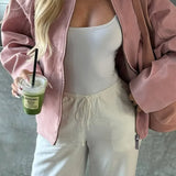 Elegant, afslappet langærmet ruskindsjakke