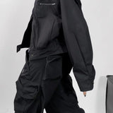 Løstsiddende, afslappet Techwear utilityjakke med lynlåslukning