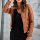 Chic, komfortabel og elegant jakke med lynlåslommer til kvinder