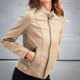 Chic, komfortabel og elegant jakke med lynlåslommer til kvinder