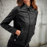 Chic, komfortabel og elegant jakke med lynlåslommer til kvinder