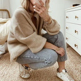 Komfortabel, let og afslappet strikcardigan til kvinder