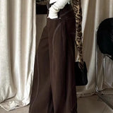 Vintage brune højtaljede jeans med lige ben