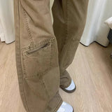 Vintage cargobukser med vide ben i denim