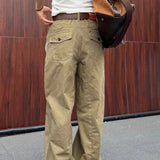 Vintage draperede cargobukser med opsmøg