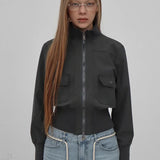 Vintage utilityjakke med ribbede lommer