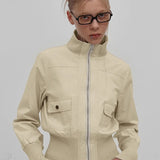 Vintage utilityjakke med ribbede lommer