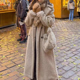 Vintage dobbeltradet frakke i uldblanding