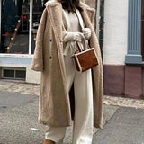 Vintage dobbeltradet frakke i uldblanding