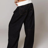 Brede, falmede jeans med sporty talje