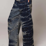 Brede, falmede jeans med sporty talje