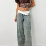 Alsidige jeans med falmet linning, afslappet pasform og vide ben