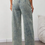 Alsidige jeans med falmet linning, afslappet pasform og vide ben