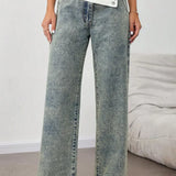 Alsidige jeans med falmet linning, afslappet pasform og vide ben