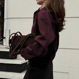 Utilityjakke i bordeauxrød ruskind