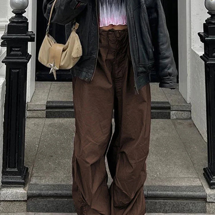 Afslappede damebukser med snøre, 2000'er-stil