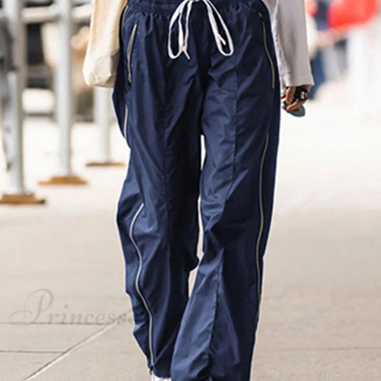 Afslappede damebukser med snøre, 2000'er-stil