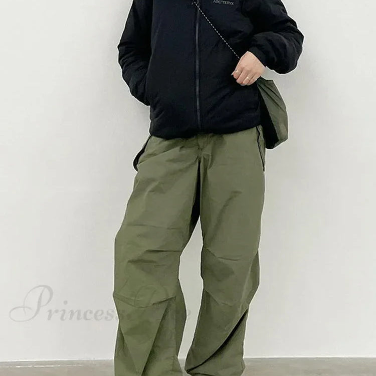 Afslappede damebukser med snøre, 2000'er-stil