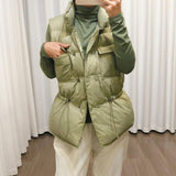 Liva - Moderne quiltet vindtæt ærmeløs cardigan med knapper