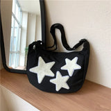 Y2K lærred skuldertaske