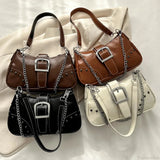 Y2K-stil skuldertaske med kæde