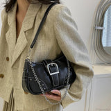 Y2K-stil skuldertaske med kæde