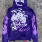 Mørk hiphop-hættetrøje med lynlås fra Y2K